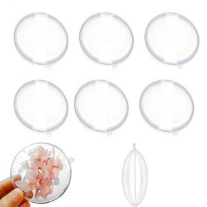 Juldekorationer 10st Fillable Clear Flat Ball Home Decor Wedding Candy Christmas Patry Po Diy Ideas Ornament Garden Bauble Jewelry Gift Box 231006