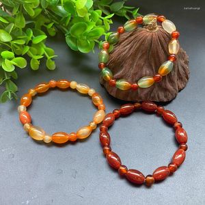 Strand Tavuskuşu Kırmızı Agate Bilezik Tek Çember Şanslı