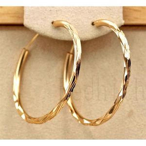 Hoop & Huggie Trendy Large Earrings For Women Gold Filled Geometry Concave And Convex Pageant Fashion Jewelry272q