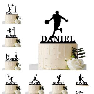 Other Event Party Supplies Custom Basketball Theme Name Acrylic Birthday Cake Topper Sports Style Personalized Dunk Team Toppers Decor Dh2Yi