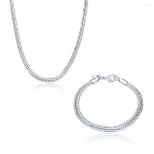 Collana Orecchini Set Moda Argento placcato Per donna Gioielli classici Prezzo basso Vendita Trendy Schmuck -