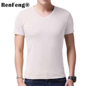 2019 Cool T Shirt Men 95% Bamboo Fiber Hip Hop Basic Blank White T-shirt för herr mode tshirt sommar topp tee tops vanlig svart275e
