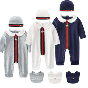 Baby-Overall, dreiteilig, Baumwolle, langärmelig, fünfzackiger Stern, Neugeborene, Kleidung, Frühling und Herbst, männliche Baby-Ha-Kleidung, Kletterkleidung