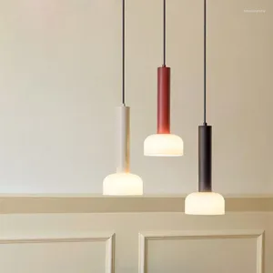 Pendant Lamps Modern Minimalist LED Chandeliers Nordic Multi Colors Hanging Light Decoration Lamp For Bar Kitchen Cafe Parlor Bedroom