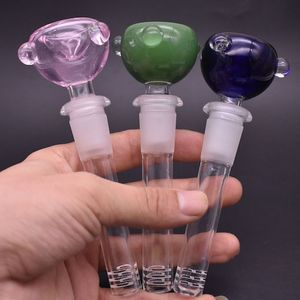 Wholesale Accessories tool Thick 10cm Glass Downstem 14mm female to 18mm male Glass Water Down Stem With glass tobacco smoking bowl For Water Pipe Bongs
