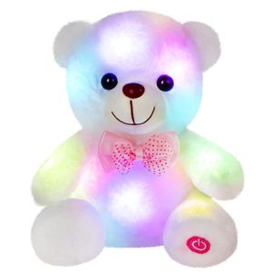 Plüschpuppen, 20 cm, leuchtendes, leuchtendes Bärenspielzeug, weiße, weiche PP-Baumwolle, süßes Geburtstagsgeschenk, Kuscheltiere für Mädchen und Kinder, leuchtendes Spielzeug 231007