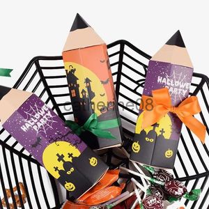 Geschenkpapier, Bleistift, Halloween-Süßigkeitsbox, Cartoon-Kekse, kreative Gastgeschenke, Geschenkbox, Papierverpackung, Taschen, Ostern, Halloween, Party-Dekoration, 10 Stück x1007