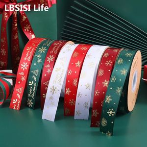 クリスマスの装飾lbsisi life 50yard width 2.5cmクリスマスリボンdiy bowギフトブーケパッケージホームガーデンクリスマスツリーデコレーション231006
