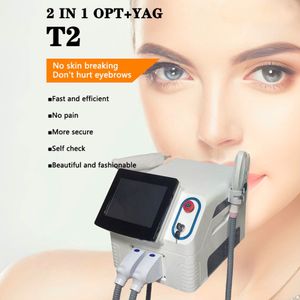 Nytt trendande permanent hår Ta bort IPL -laser 2 i 1 epilator med ND YAG stor spotarea Pico Eyebrow Washing Tattoo Removal Laser Machine