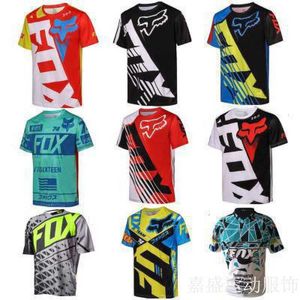 2023 camisetas masculinas raposa queda rápida superior manga curta seco verão fora de estrada motocicleta mountain bike equitação terno