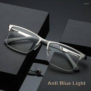 Güneş Gözlüğü Anti-Yansıtıcı Okuma Gözlükleri Erkek İş Gözü HD Lens Metal Çerçeve Mavi Işık Presbbiyopisi 1.0 ila 4.0 Erkek Gafas
