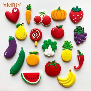 Fridge Magnets Drop Cute PVC Fruit Refrigerator Magnet Sticker Kids Education Cartoon Vegetable Fridge Magnet Whiteboard Magnetic Stick 231007