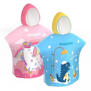 Towels Robes Cartoon Child Hooded Cloak Infant Bathrob Baby Bath Towel Robe Cotton Boy Girl Beach Robe Dinosaur Cape Wrap Blanke For Kids 231007