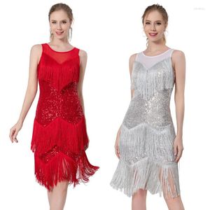 Stage Wear High-quality Women Latin Dress Sparkling Sequin Tassels Performance Lady Dinner Nightclubs