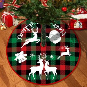 Christmas Decorations 72/92/122Cm Christmas Tree Skirt Red Christmas Tree Foot Cover Santa Claus Snowflake Christmas Tree Carpet Base Mat Decorations 231006