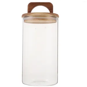 Storage Bottles Glass Food Can Grain Containers Coffee Canisters Grains Jar Sealed Tank Tea Lid Lids