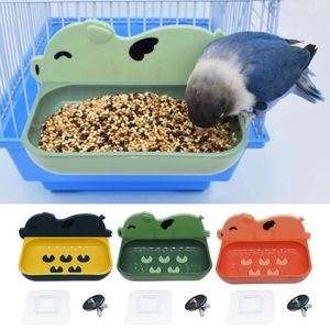 Other Bird Supplies Pigeon Water Cup Hanging Feeding Bowl For Chicken Quail Anti-Splash Plastic Feeder Cage Small Parrot Food Tray