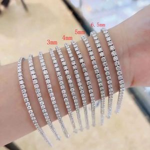 Anhänger Halsketten Großhandel Tennis Armband Halskette 3mm 4mm 5mm 6,5mm 925 Silber D Farbe Diamant Juwel für Frauen Männer Schmuck 231005