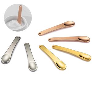 Makeup Tools Metal Cosmetic Skincare Spatula, Mini Mask Ansikts återanvändbar skopa, sminkskönhetsskedar för grädde, lotioner, fuktighetskräm QMPFQ