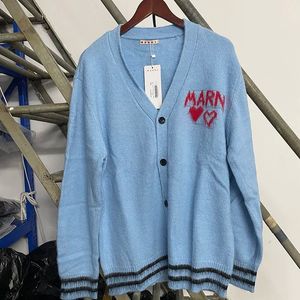 High Street Homens Mulheres Casaco de malha com decote em V Azul Casal Cardigan Botão Suéter