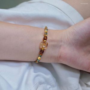 Filo elegante braccialetto di perline perline braccialetto da polso gioielli in resina materiale lunghezza regolabile perfetto per le donne alla moda