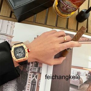 Richardmill Watch Luxury Milles Richars Fashion Casual Bucket Mens Silicone Aggressive Hollow Out Large Dial Glow Quartz Non Mechanical