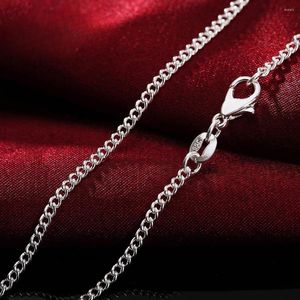 Pendants 5pcs 925 Sterling Silver Necklace 2MM Sideways Chain DIY With Clavicle 16''18''20''22''24