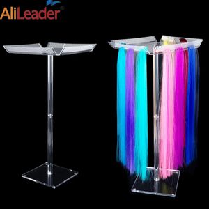 Wig Stand Hiqh Quality Hair Extension Holder Acrylic Hair Extension Stand Professional Hair Extension Separator Display Flaiding Hair Rack 231006
