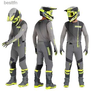 Другие одежда 2023 Prime Pro Комплект снаряжения для мотокросса Серый Flo Moto Set Off Road Suit MX Race Wear Moto Suit Мотоциклетная защитная одеждаL231007