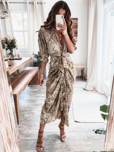 Party Dresses Rdmq 2023 Summer Bandage Shirt Dress Women Fashion Button Ruched Casual Long Sleeve Printed Female Elegant