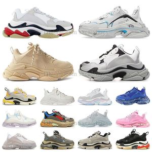 Yeni Triple S Tasarımcı Ayakkabı 17W Spor Sneakers Çift Kadınlar İçin Üçlü Black Beyaz Glitter Moda Plaka Form Gündelik Ayakkabı Vintage Bej Gri Mor Lüks Lüks Eğitmenler