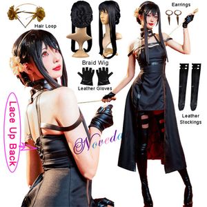 Anime Spy X Familie Yor Forger Cosplay Kostüm Perücke Kleid Anzug Sexy Schwarz Rock Set Yor Briar Ohrring Haar Zubehör frauen Clothescosplay