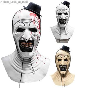 Maschere per feste Art The Clown Mask Terrifier Costume Cosplay Terrore Maschere da clown Maschera a pieno facciale Halloween Carnival Party Maschera per adulti Q231007