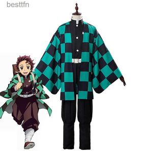 Theme Costume Kamado Tanjirou Cosplay Come Demon Slayer Halloween Anime Cosplay Cartoon Kimetsu No Yaiba Come For Kids For Adult GiftsL231007