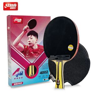 Bord Tennis Raquets H4002 4 -stjärnsracket 5 6 H5002 H6002 Ping Pong Professional Pure Wood Paddel med klibbig gummi 231006