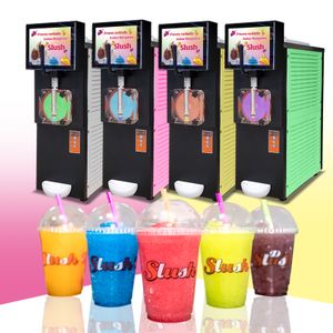 Máquina de raspadinha congelada para cocktai de tanque único Margarita Slush Café gelado Bolha de cerveja Chá Bebidas Máquina de fazer raspadinha LED Caixa de luz de publicidade incluída