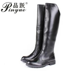 Boots Men British Military Army Honour Guard Motorcycle Riding Equestrian Mens Boots Knee High Casual Zipper Cowboy boots 231007