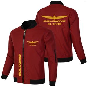 Herren Trenchcoats Großes Top Frühling Herbst Männer GOLDWING Logo Jacken Bedruckt Lässige Mode Lose Bikerjacke Street Baseball Uniform