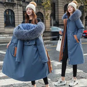 Women's Fur Faux Fur 2023 New Snow Wear Long Parkas Winter Jacket Women Fur Hooded Clothing Fe Fur Lining Parka Thick Winter Coat Women JacketL231007