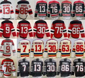 Mens Hockey 7 Dougie Hamilton Jersey Reverse Retro 86 Jack Hughes 9 Taylor Hall 30 Martin Brodeur 13 Nico Hischier 76 Pk Subban Vintage Classic Alternative STITCHED