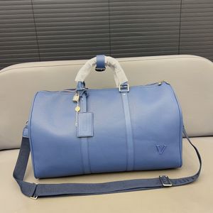 Sacos de luxo Mens Duffel Bags Blue Letter Travel Bags Designer Marca Womens Airport Bag Bolsas Mens Keepall Totes Crossbody Bolsas de Ombro Mens Fitness Yoga Bag