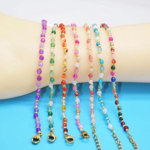 Länkarmband bohemian 3mm natursten armband för kvinnor mode multicolor pärla män flickor smycken gåvor grossist 2023