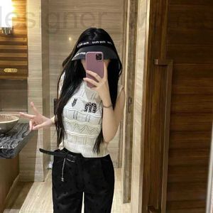 Women's T-Shirt Designer designer Luxury brand t shirt miu knitted vest short sleeved Tshirt sexy hot girl y2k nail letter round neck strap tee American VO3Y