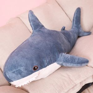 30 cm Giant Shark Plush Toy Soft Fylld djurkudde Söt blå hajdocka för födelsedagspresenter Doll present till barn