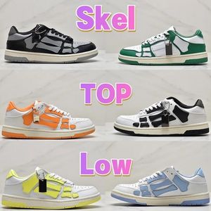 Designer Casual Amirs Shoes Skel Top Low Bone Leather Sneakers Skeleton Blue Red White Black Green Gray Men Women Outdoor Training Shoes