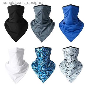 Hängande halsdukar sommar andas mesh ansiktsskydd jakt cykling bandana sport halv mask halsrör som kör vandring skid triangel varmare scarfl231007