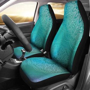 Capas de assento de carro Teal Mandalas Verde Par 2 Protetor Frontal Acessório Chá
