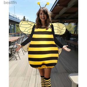 Themenkostüm, gestreift, Patchwork, für Damen, lustiges Tier, Halloween, Erwachsene, kommt mit Kniestrümpfen und Haarreifen, Cosplay-Outfit L231007