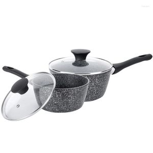 Pans Korea Style Non Stick Pot Pan Small Milk Noodle Porridge Baby Food Health Pots Stone Mini Cooker Glass Cover