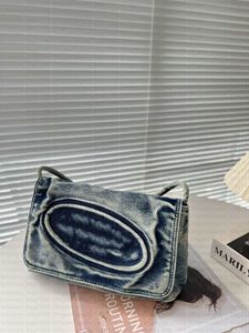 Dingdang Bag Luxury Women Denim Shoulder Bag Retro Fashion Underarm liten fyrkantig väska lyx